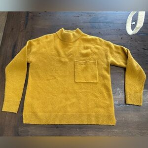 Madewell Redmond Mockneck Pocket Sweater in antique gold wool blend